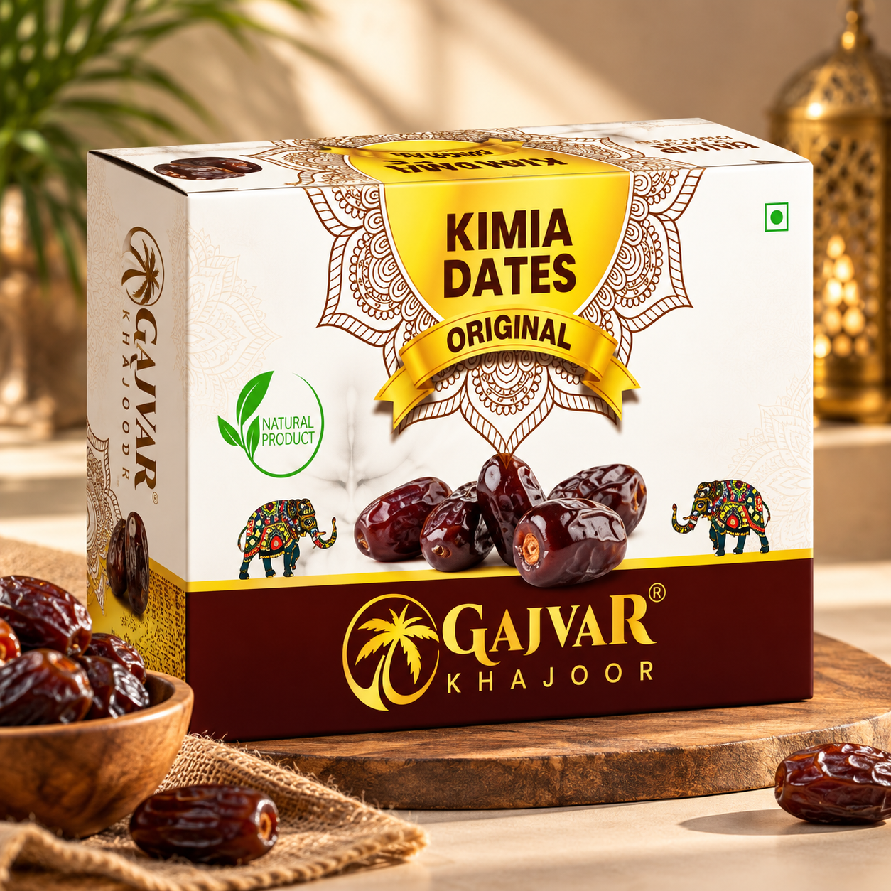 Premium Kimia Dates Packaging Scene