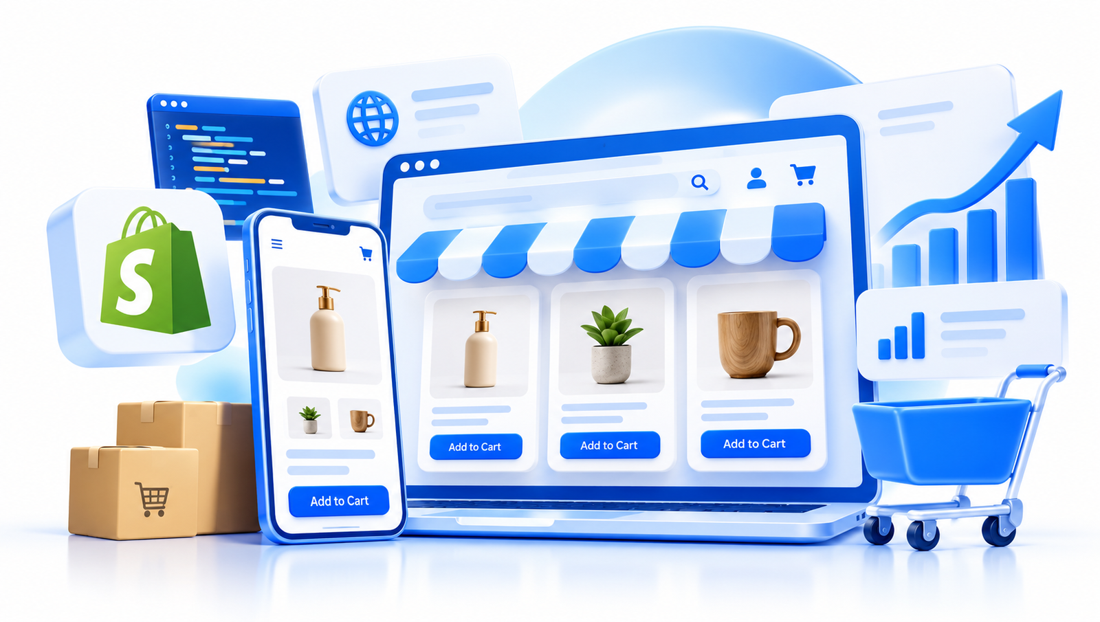 Shopify eCommerce website development, online store design and D2C growth solutions